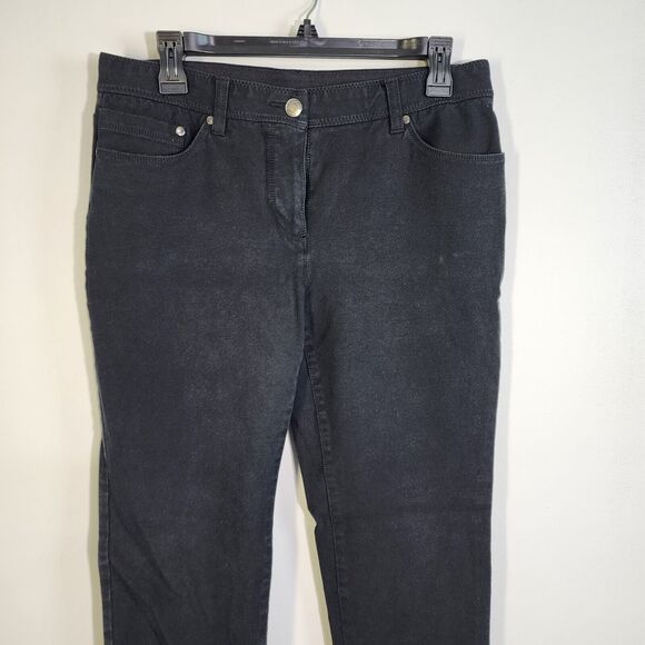 Chico's So Slimming Women Jean Sz 1 Medium 8 Stretch Black Denim Skinny Mid Rise - Picture 4 of 8